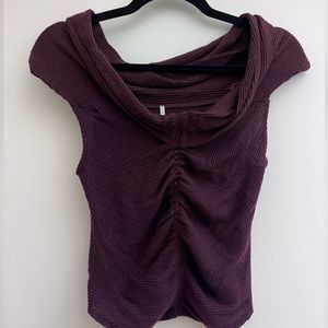 Urban Outfitters Maroon Purple Off-Shoulder Top